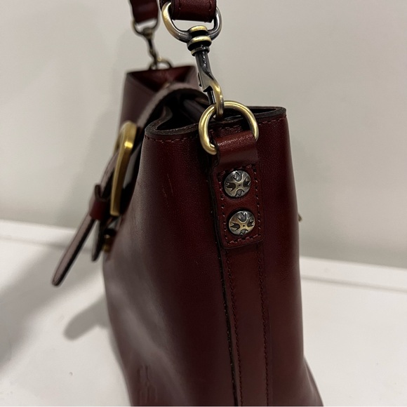 Patricia Nash Burgundy Satchel with Gold Buckle - Picture 5 of 11